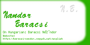 nandor baracsi business card